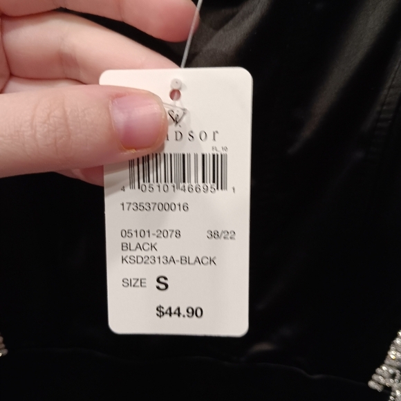 Windsor Glam Stunning Rhinestone Trim Minidress - Picture 7 of 12